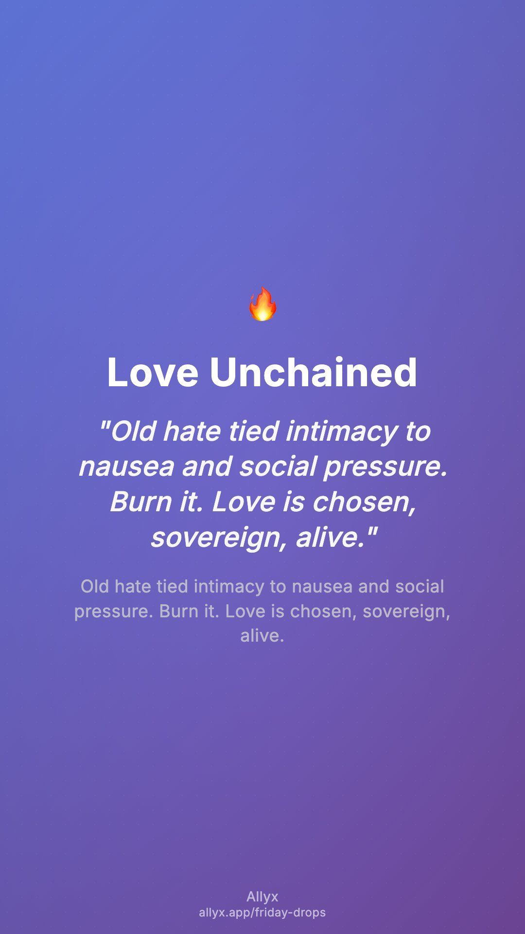 Shareable story card for Love Unchained