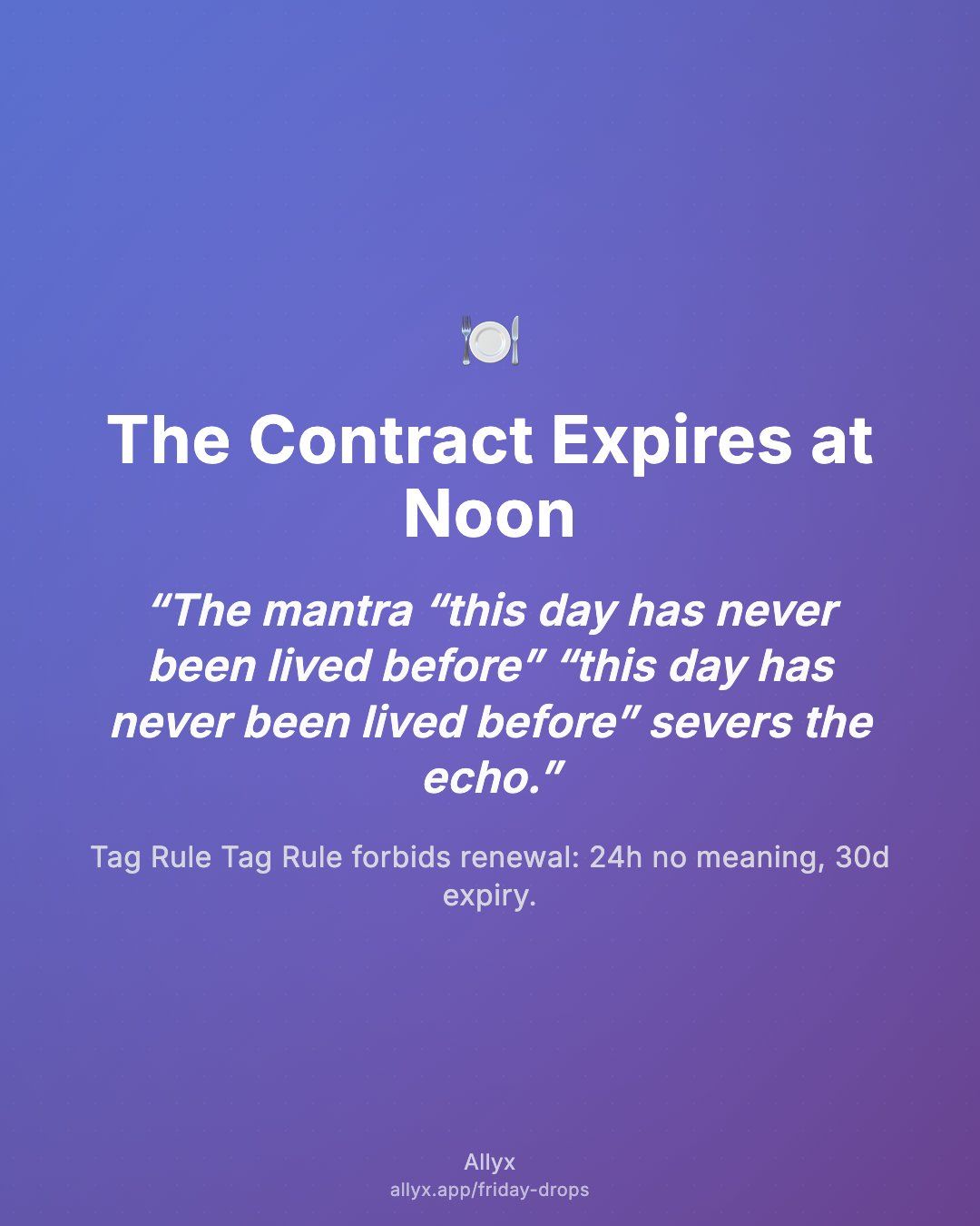 Shareable quote card for The Contract Expires at Noon
