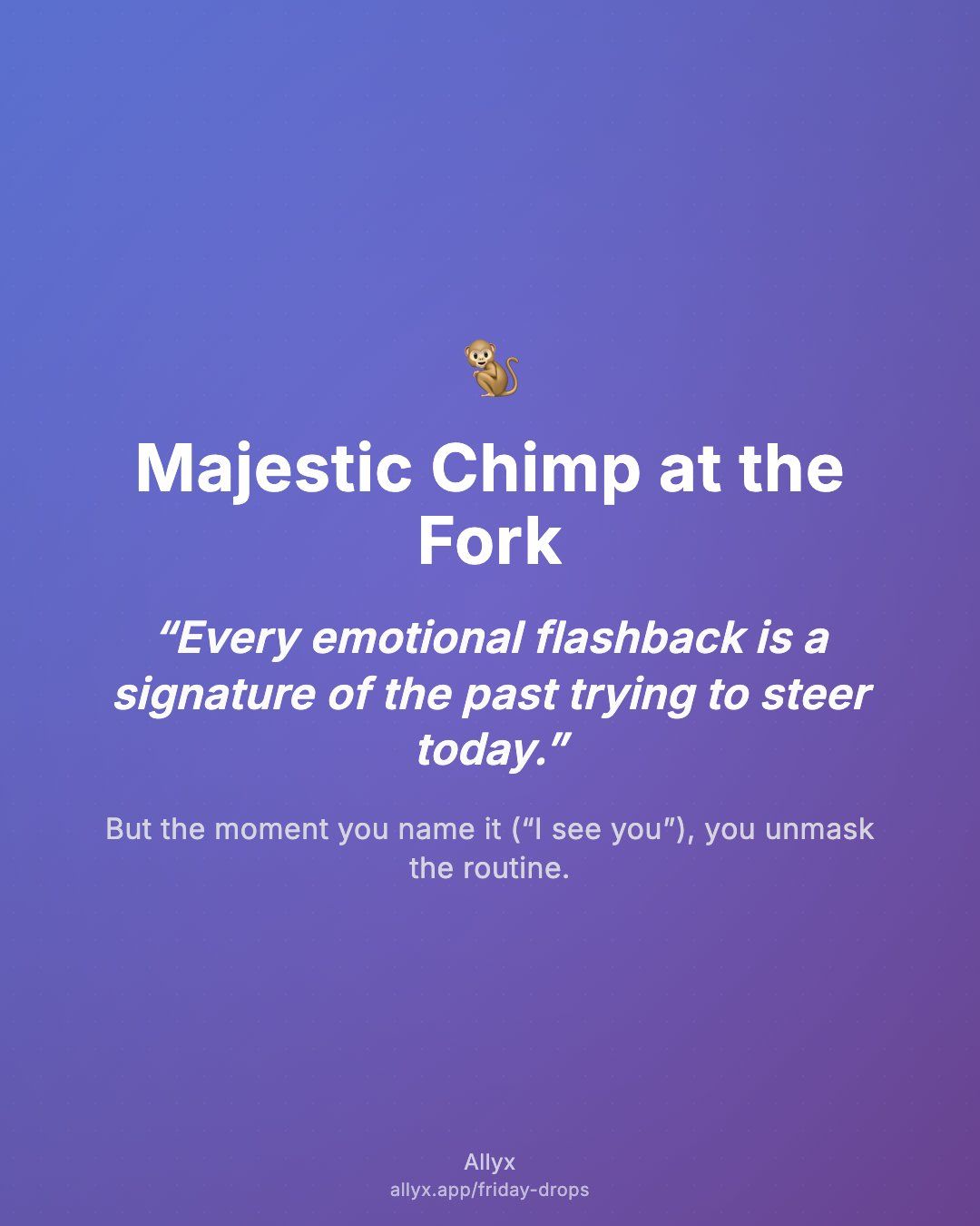 Shareable quote card for Majestic Chimp at the Fork