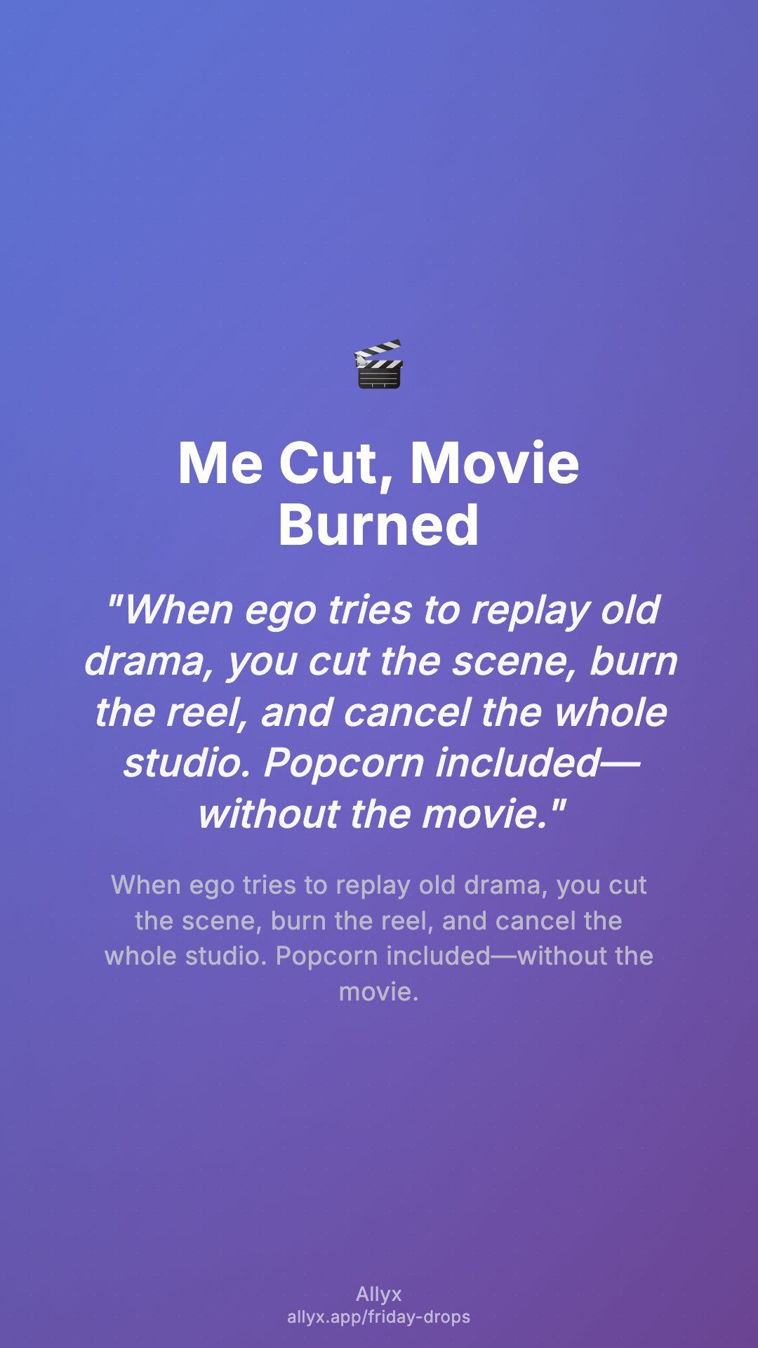 Shareable story card for Me Cut, Movie Burned