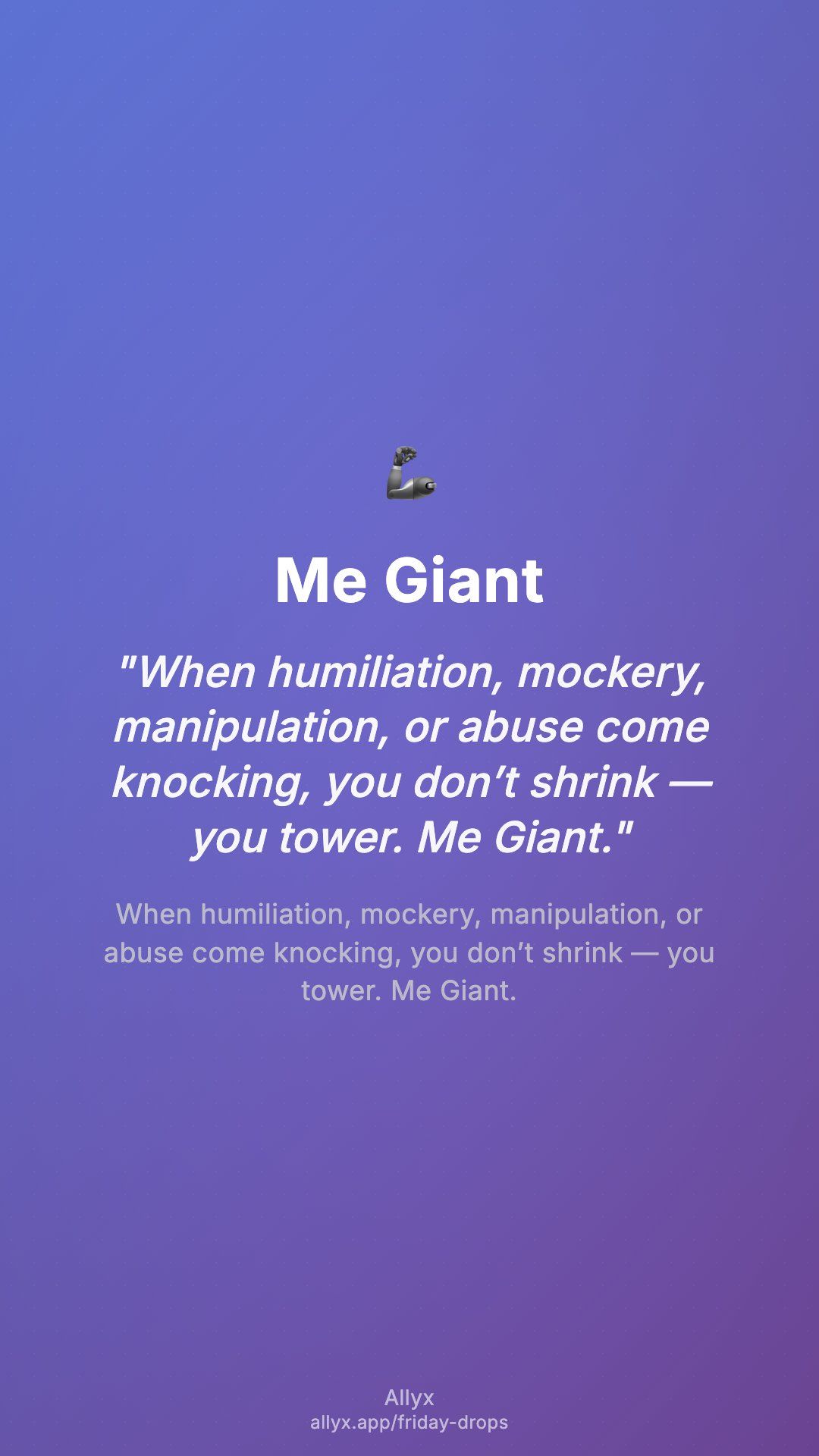 Shareable story card for Me Giant