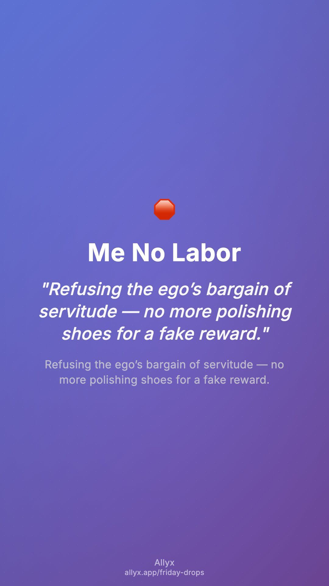 Shareable story card for Me No Labor