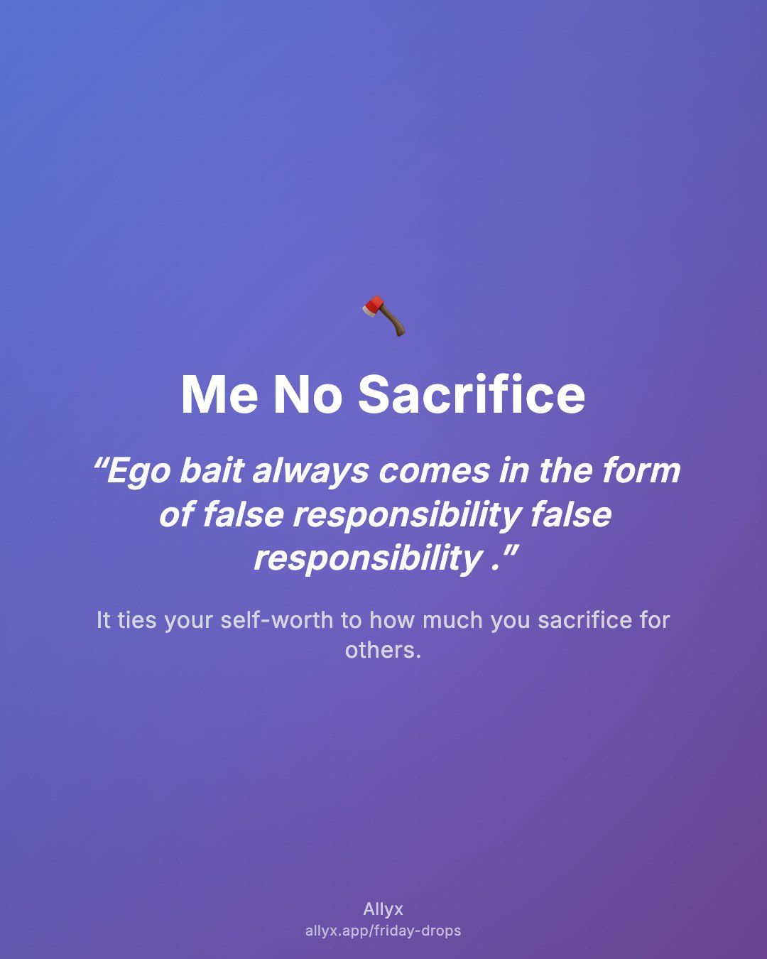 Shareable quote card for Me No Sacrifice