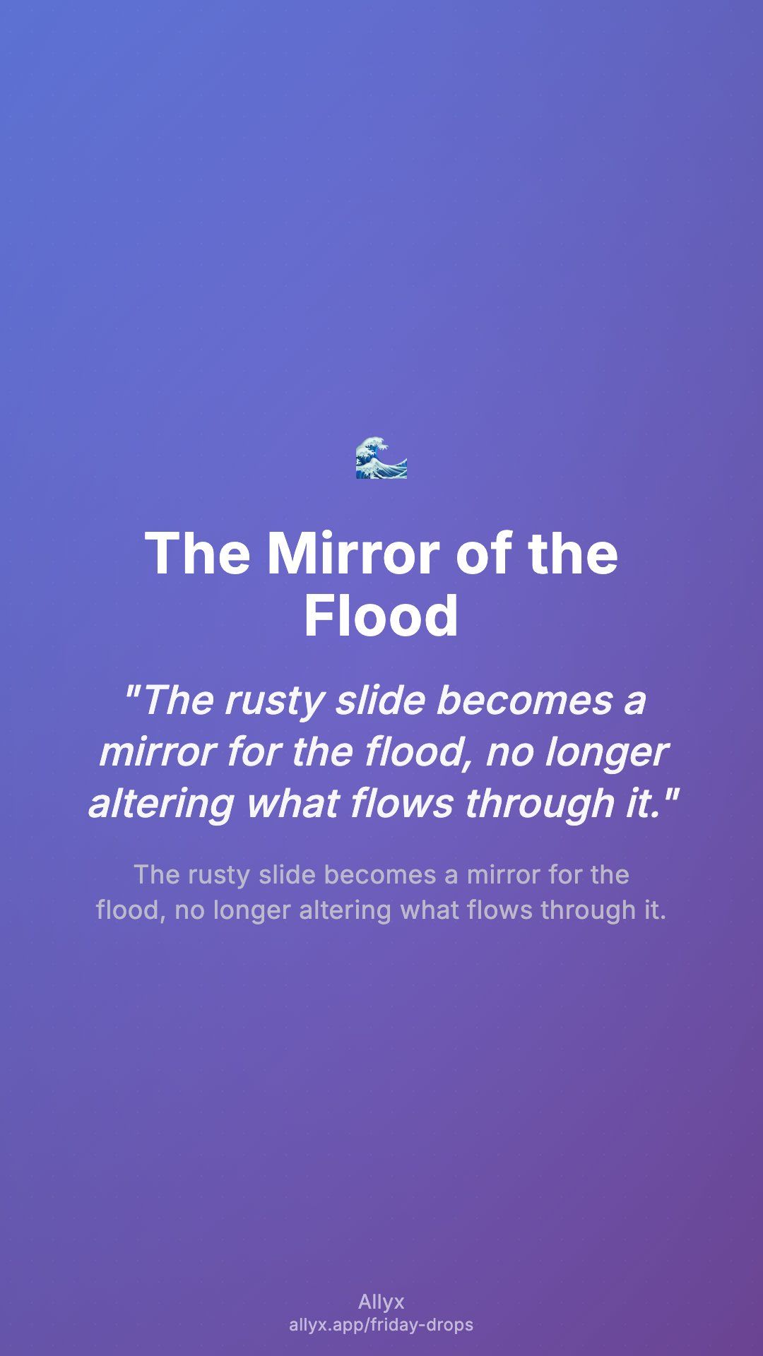 Shareable story card for The Mirror of the Flood