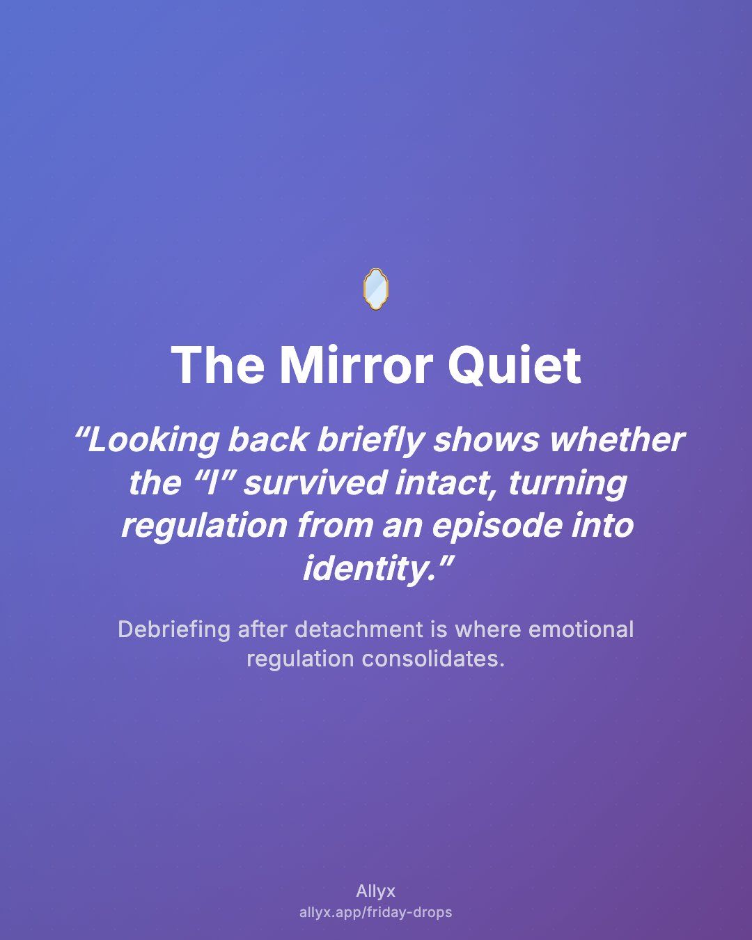 Shareable quote card for The Mirror Quiet