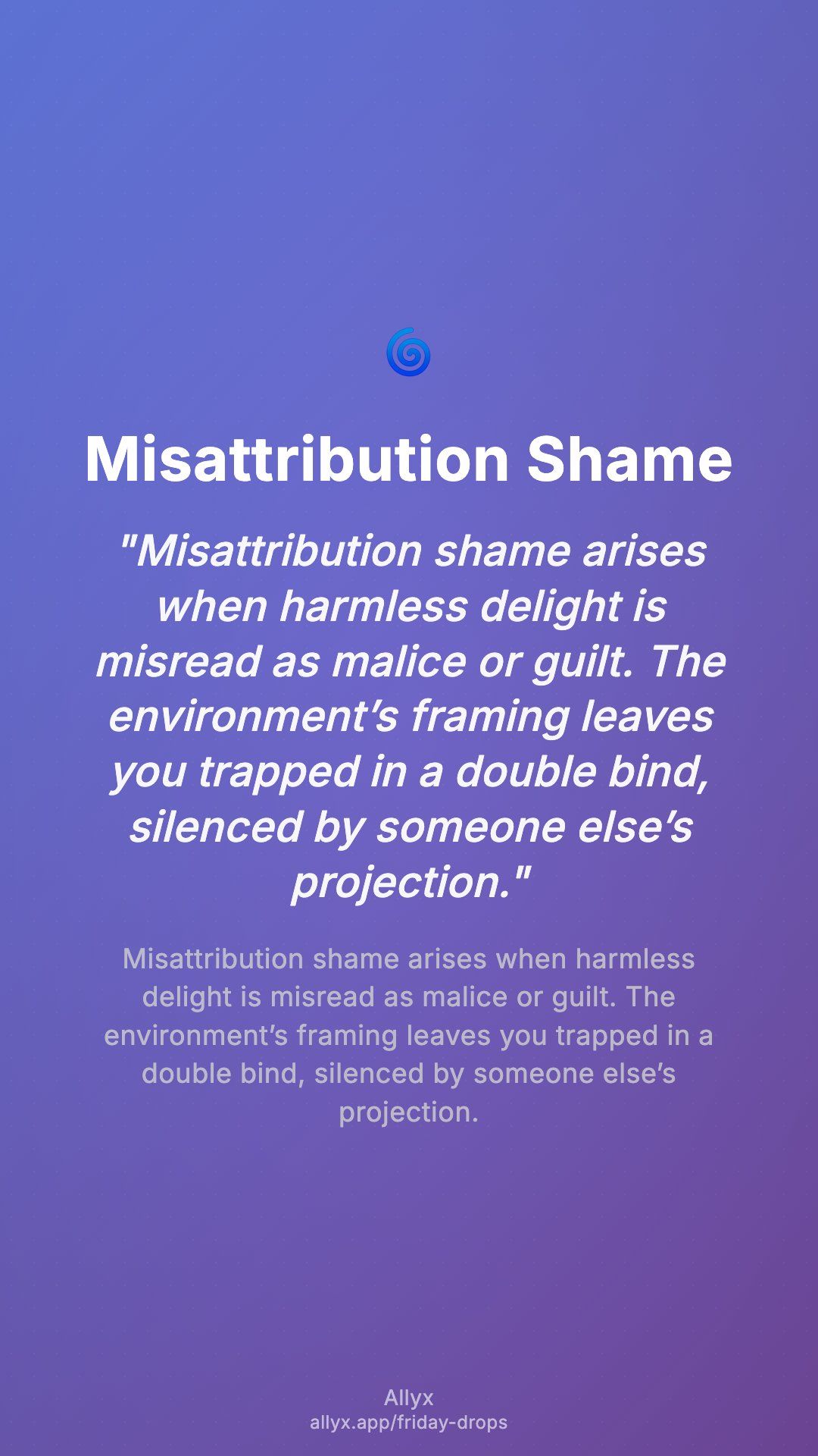 Shareable story card for Misattribution Shame