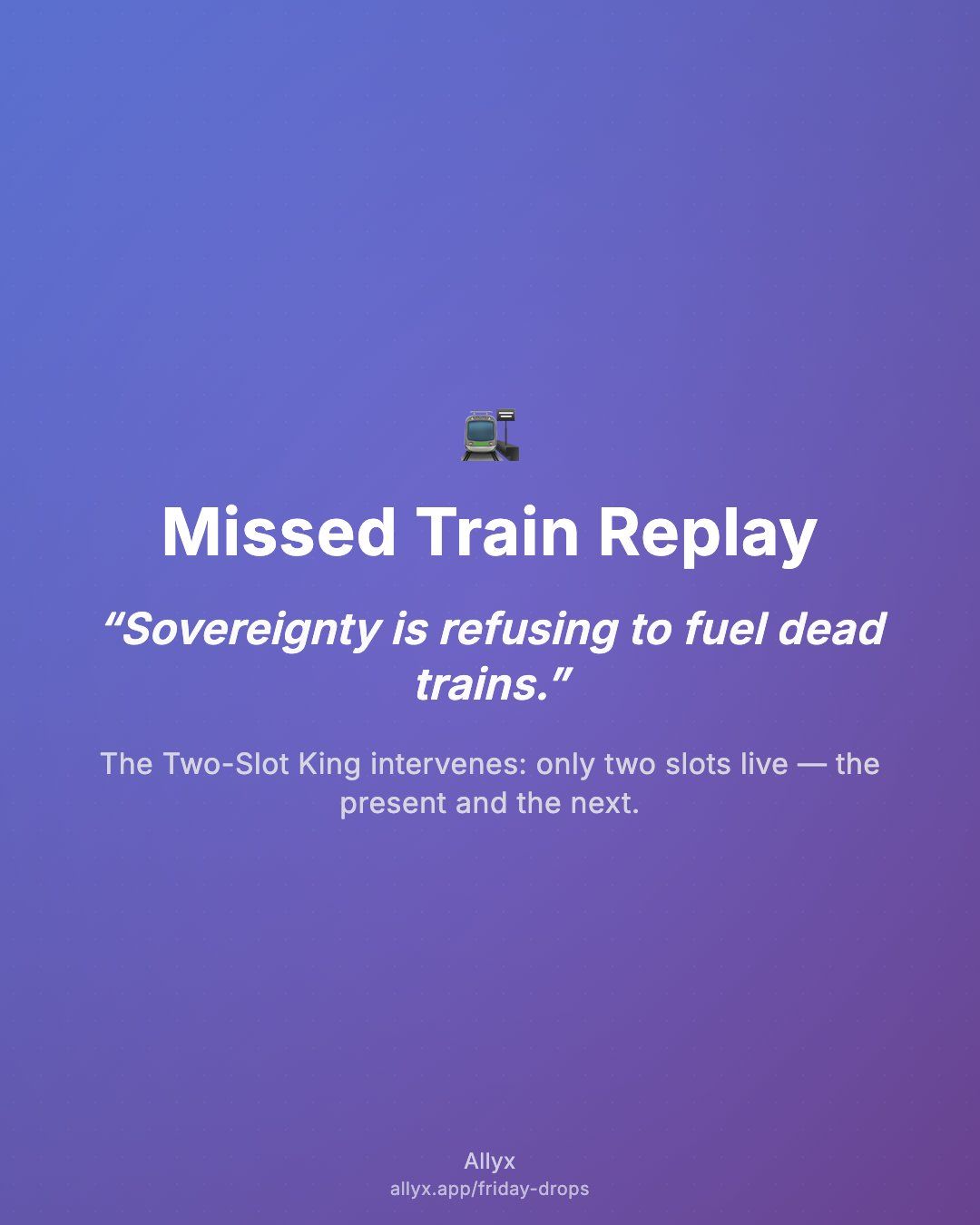 Shareable quote card for Missed Train Replay