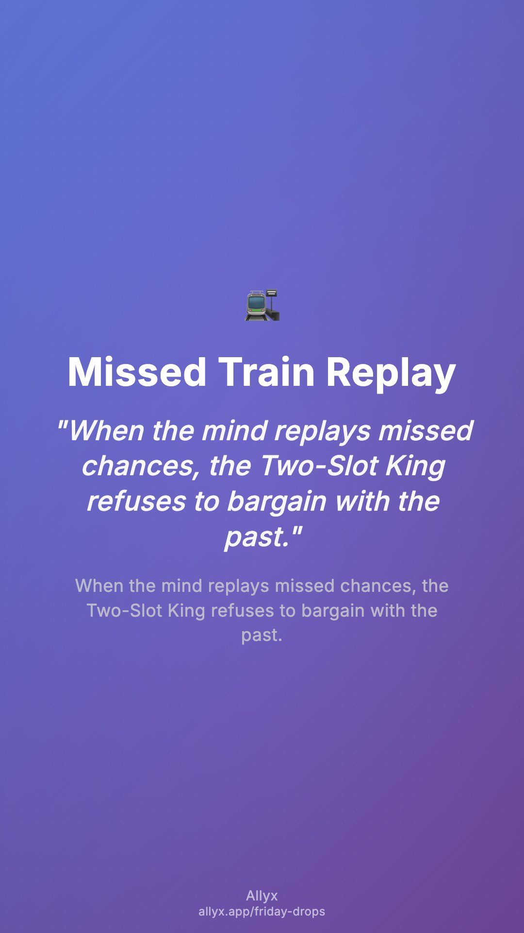 Shareable story card for Missed Train Replay