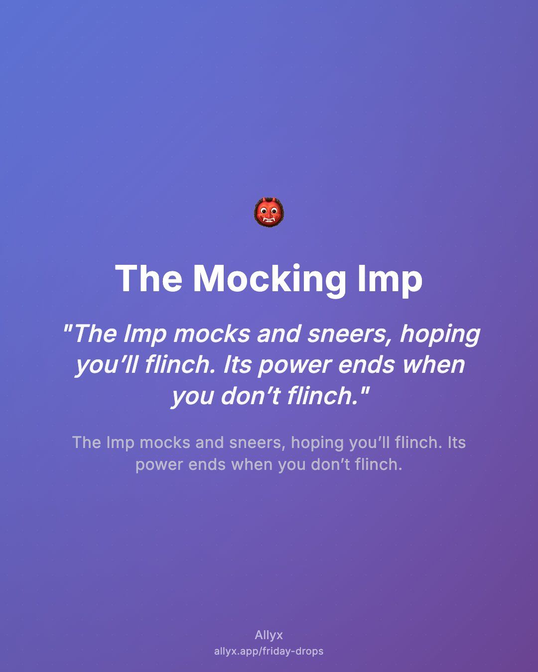 Shareable quote card for The Mocking Imp