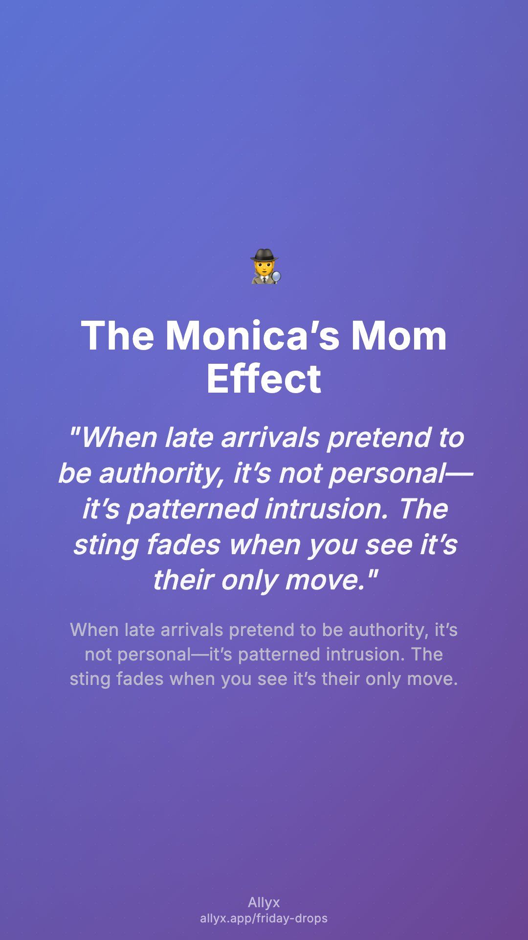 Shareable story card for The Monica’s Mom Effect
