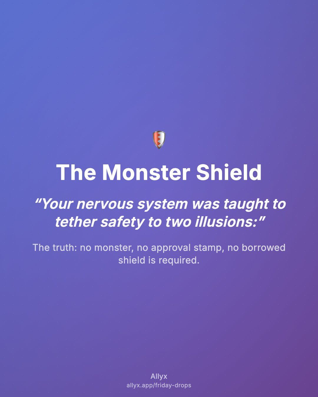 Shareable quote card for The Monster Shield