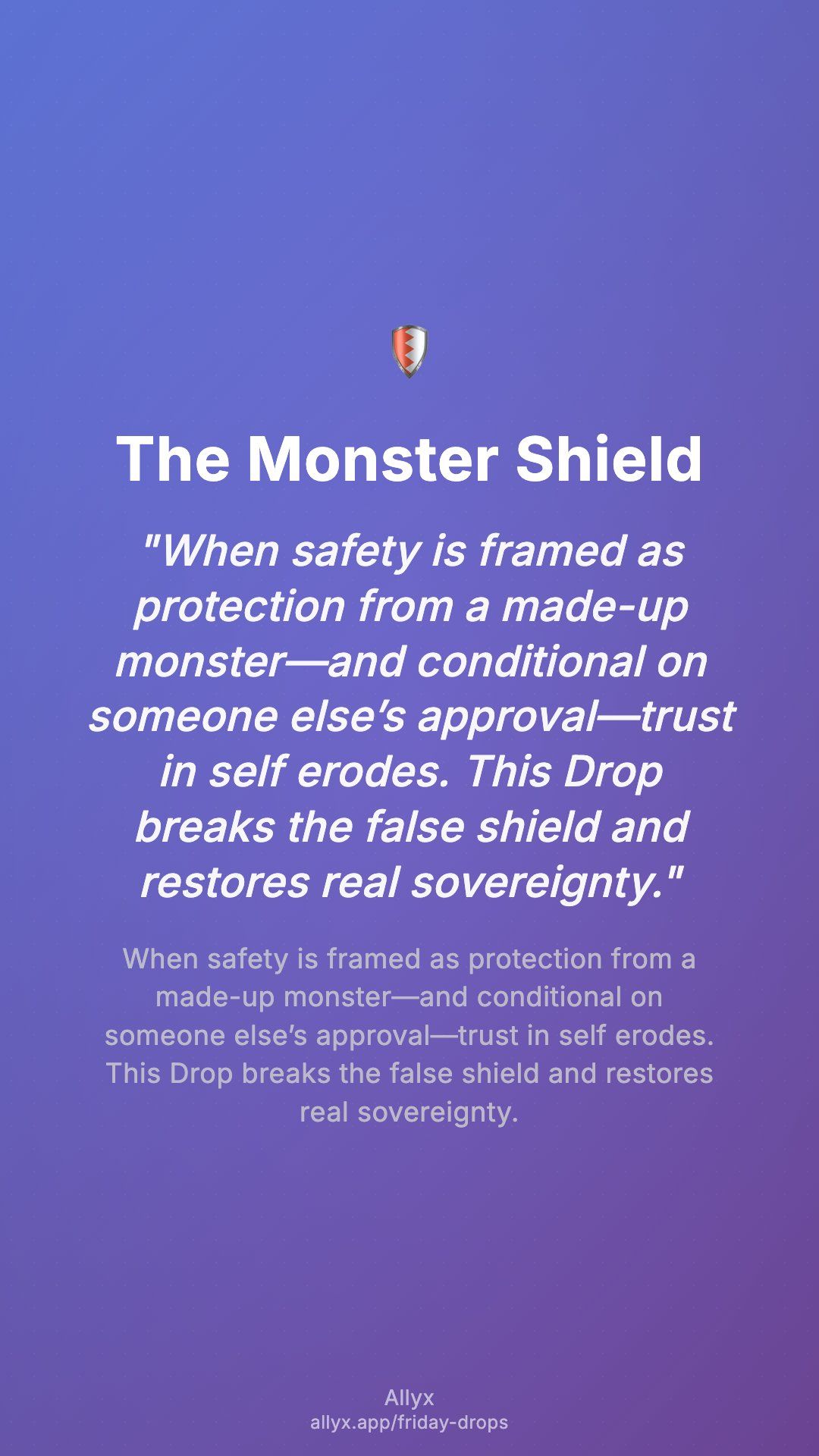 Shareable story card for The Monster Shield