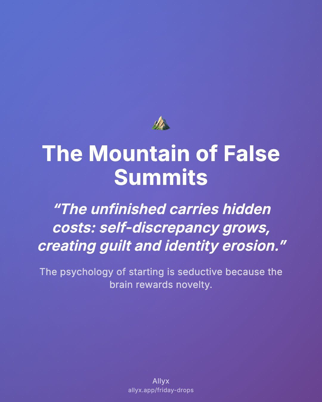 Shareable quote card for The Mountain of False Summits