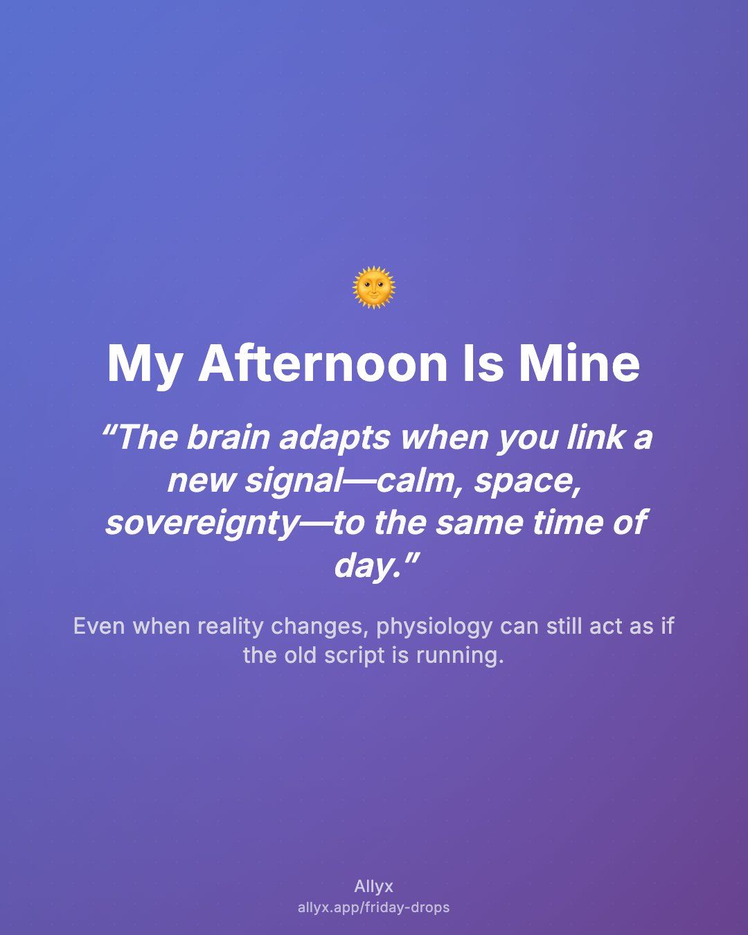 Shareable quote card for My Afternoon Is Mine