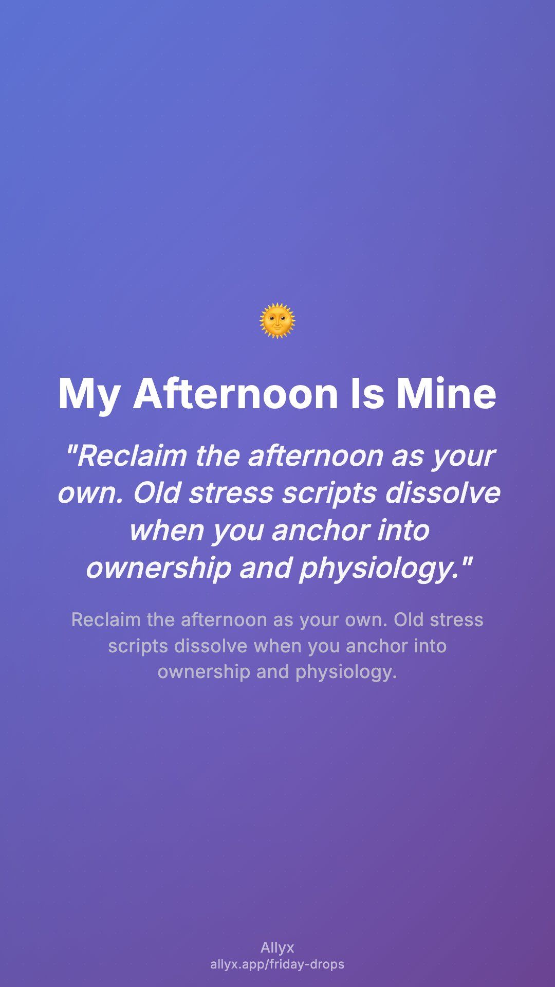 Shareable story card for My Afternoon Is Mine