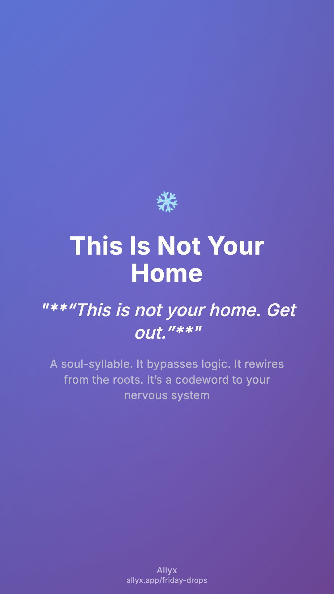 Shareable story card for This Is Not Your Home