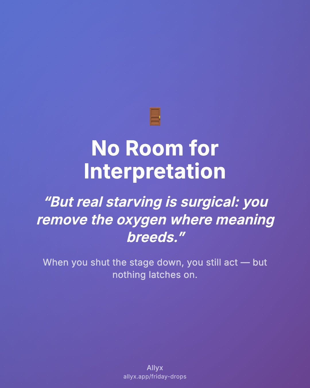 Shareable quote card for No Room for Interpretation