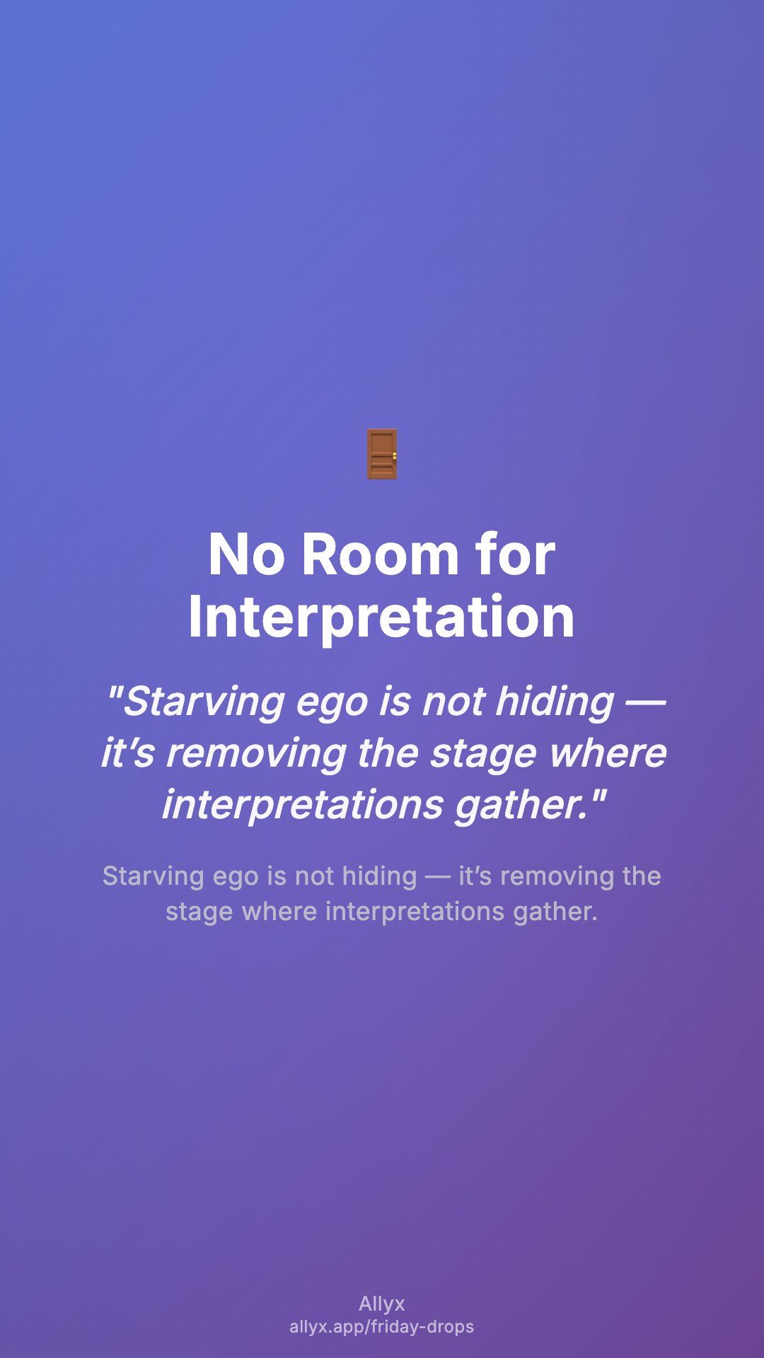 Shareable story card for No Room for Interpretation