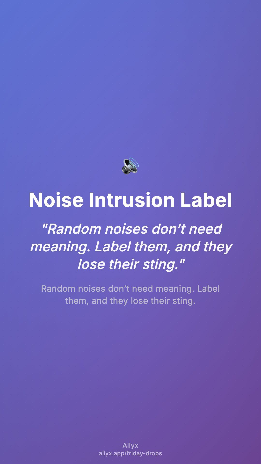 Shareable story card for Noise Intrusion Label