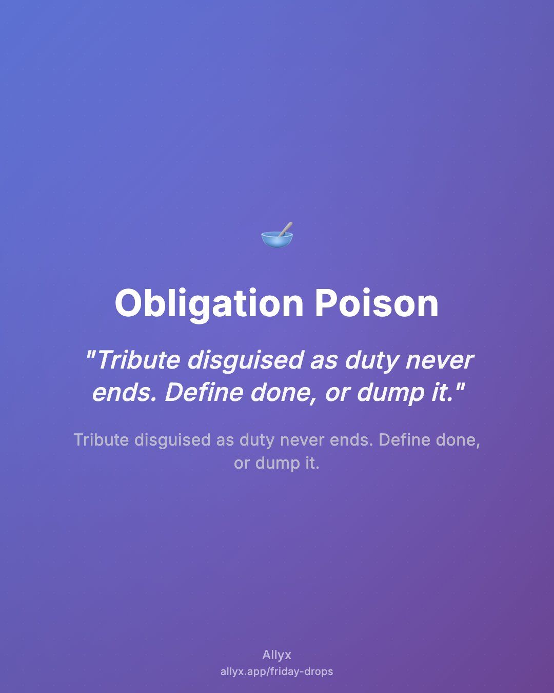Shareable quote card for Obligation Poison