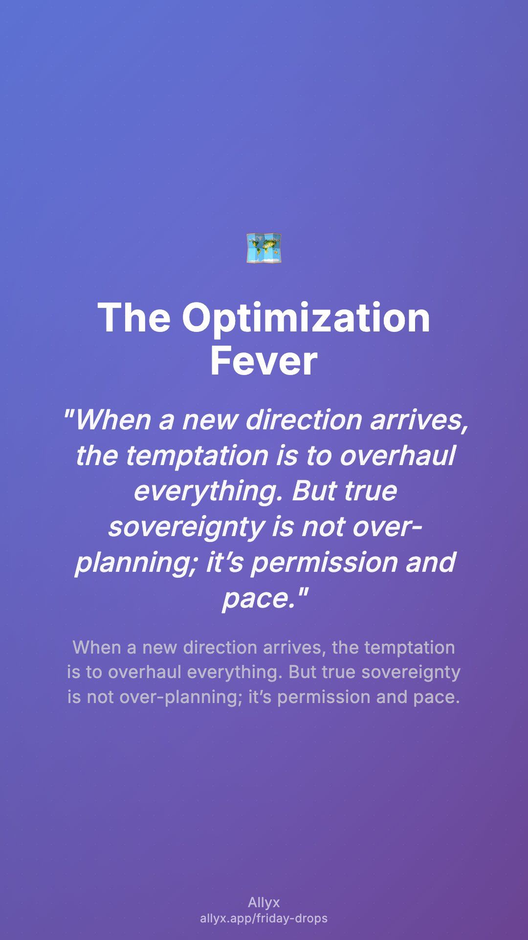 Shareable story card for The Optimization Fever