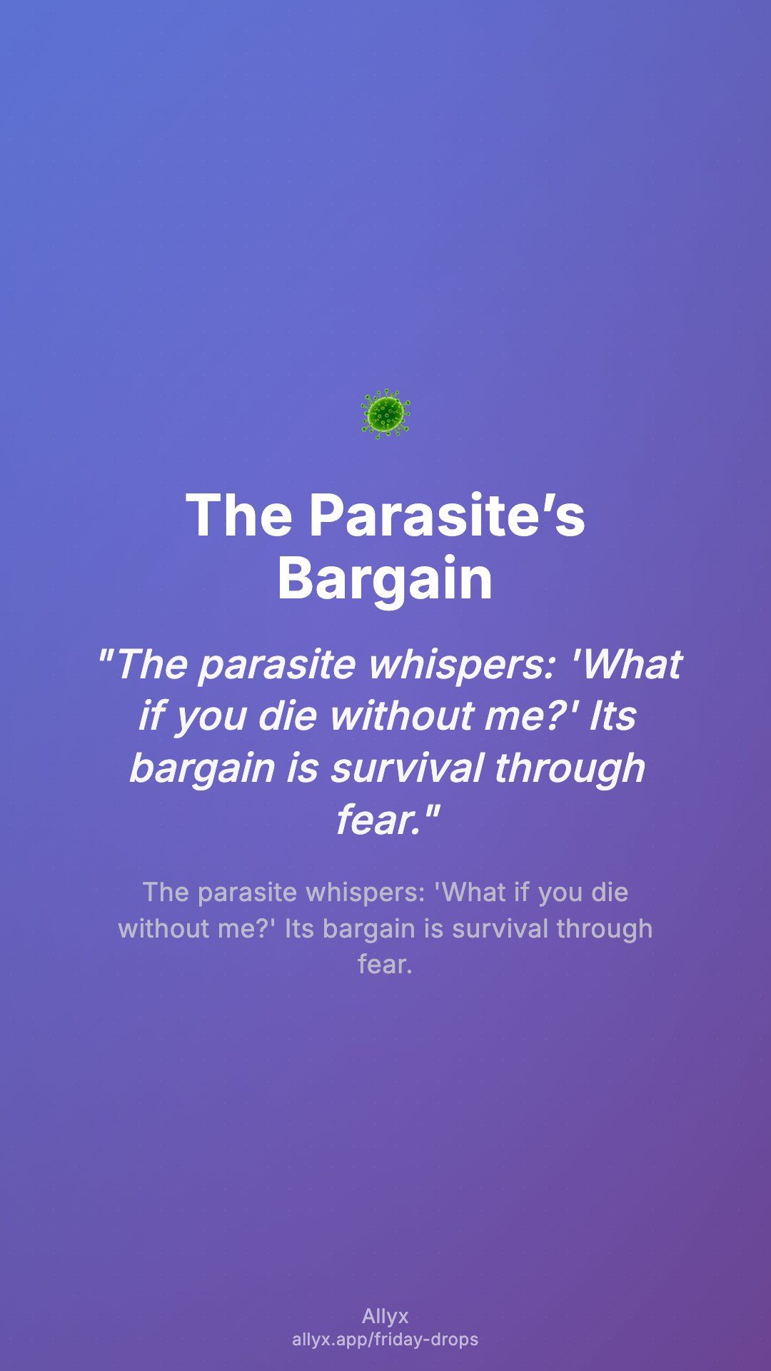 Shareable story card for The Parasite’s Bargain