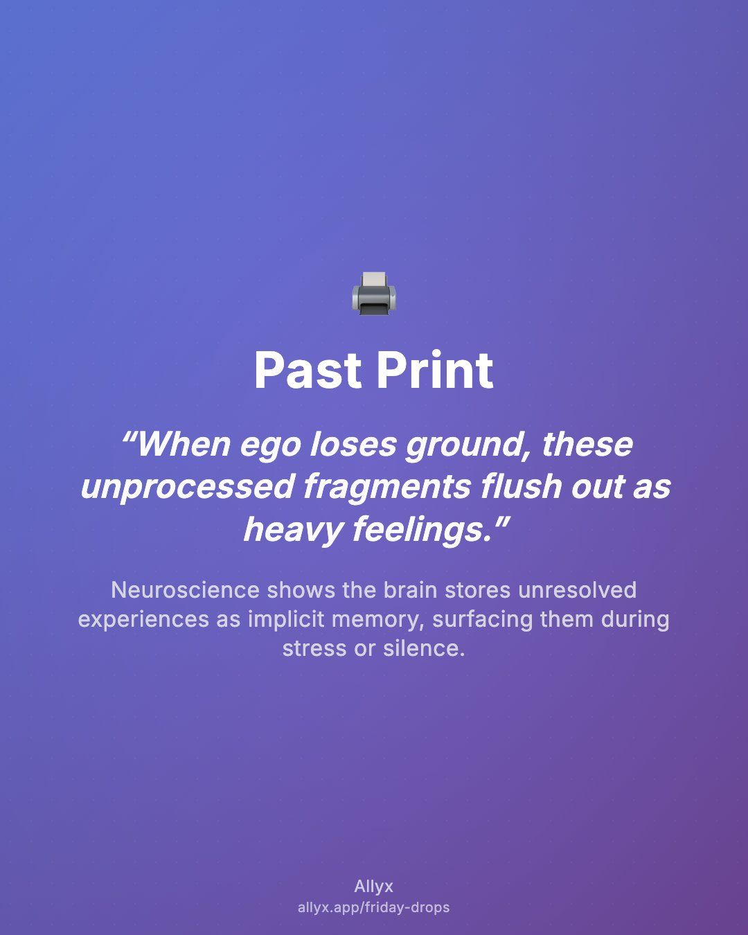 Shareable quote card for Past Print
