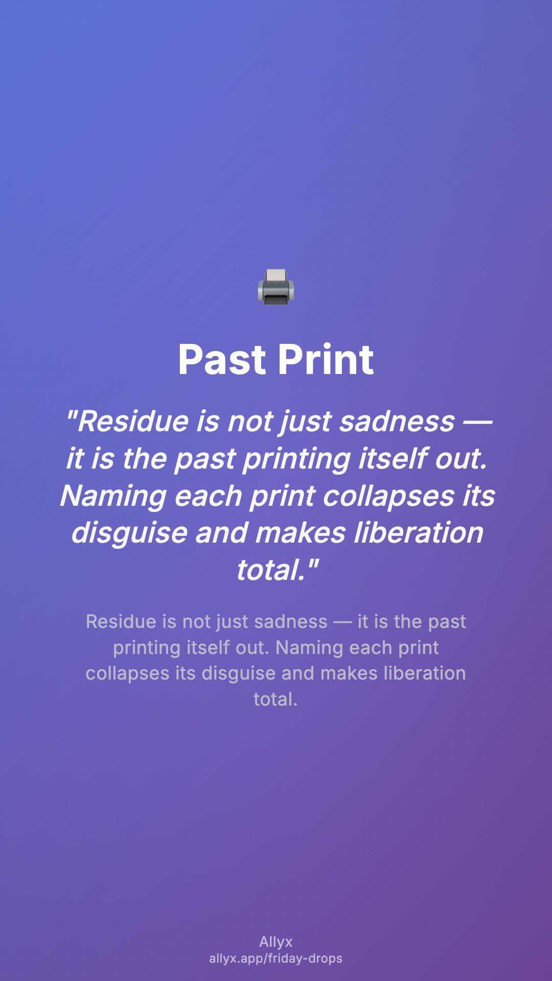 Shareable story card for Past Print