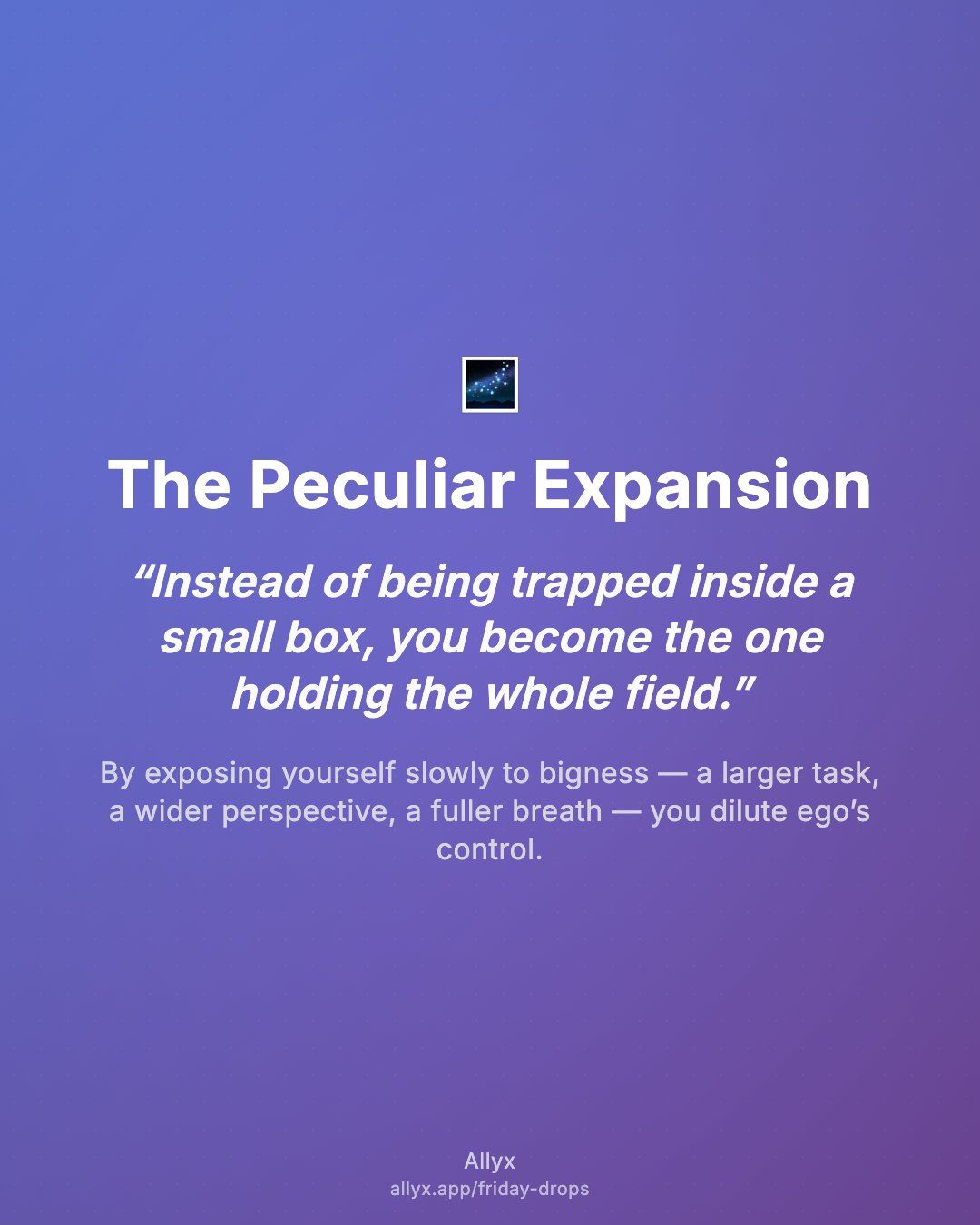 Shareable quote card for The Peculiar Expansion