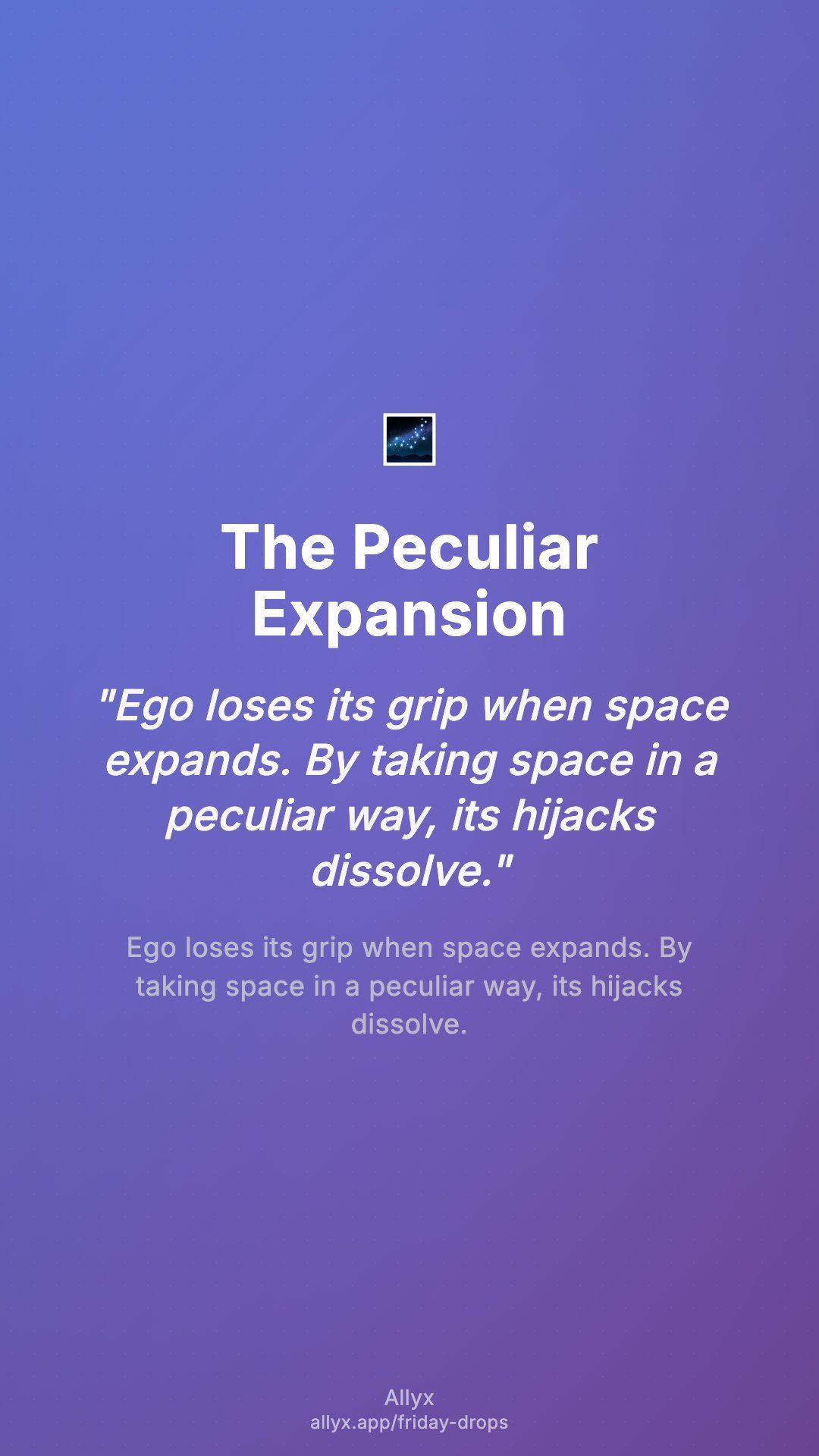 Shareable story card for The Peculiar Expansion
