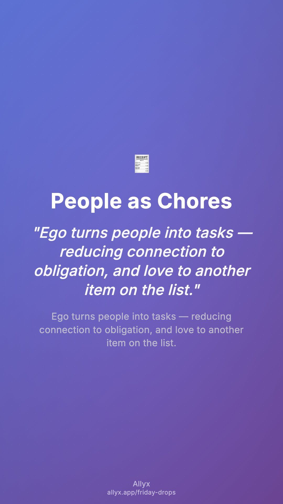 Shareable story card for People as Chores