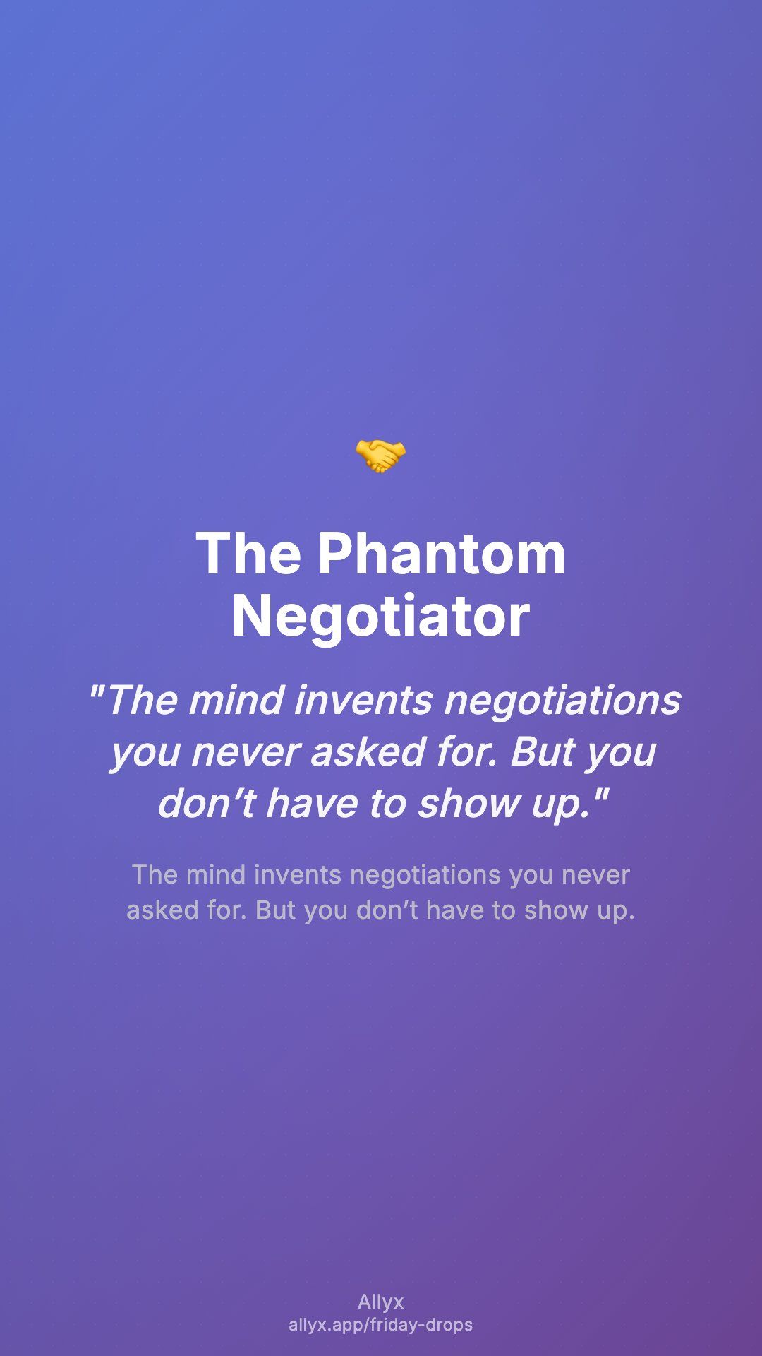 Shareable story card for The Phantom Negotiator