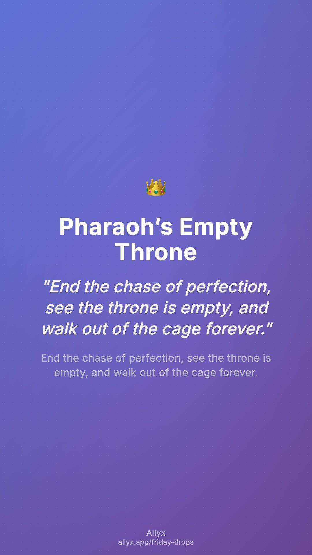 Shareable story card for Pharaoh’s Empty Throne
