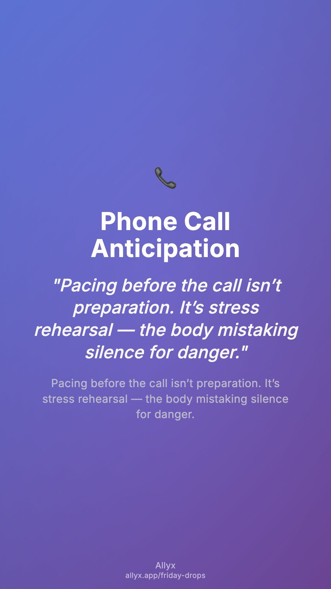 Shareable story card for Phone Call Anticipation