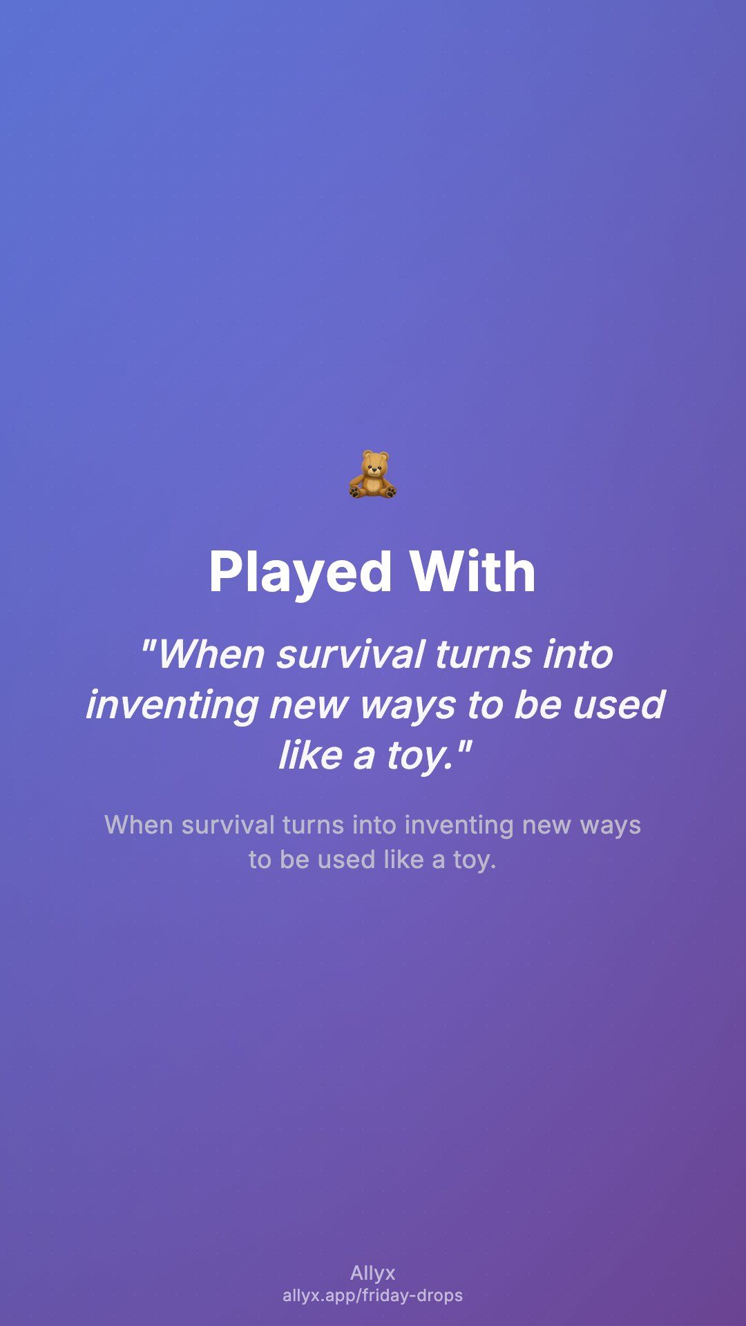 Shareable story card for Played With