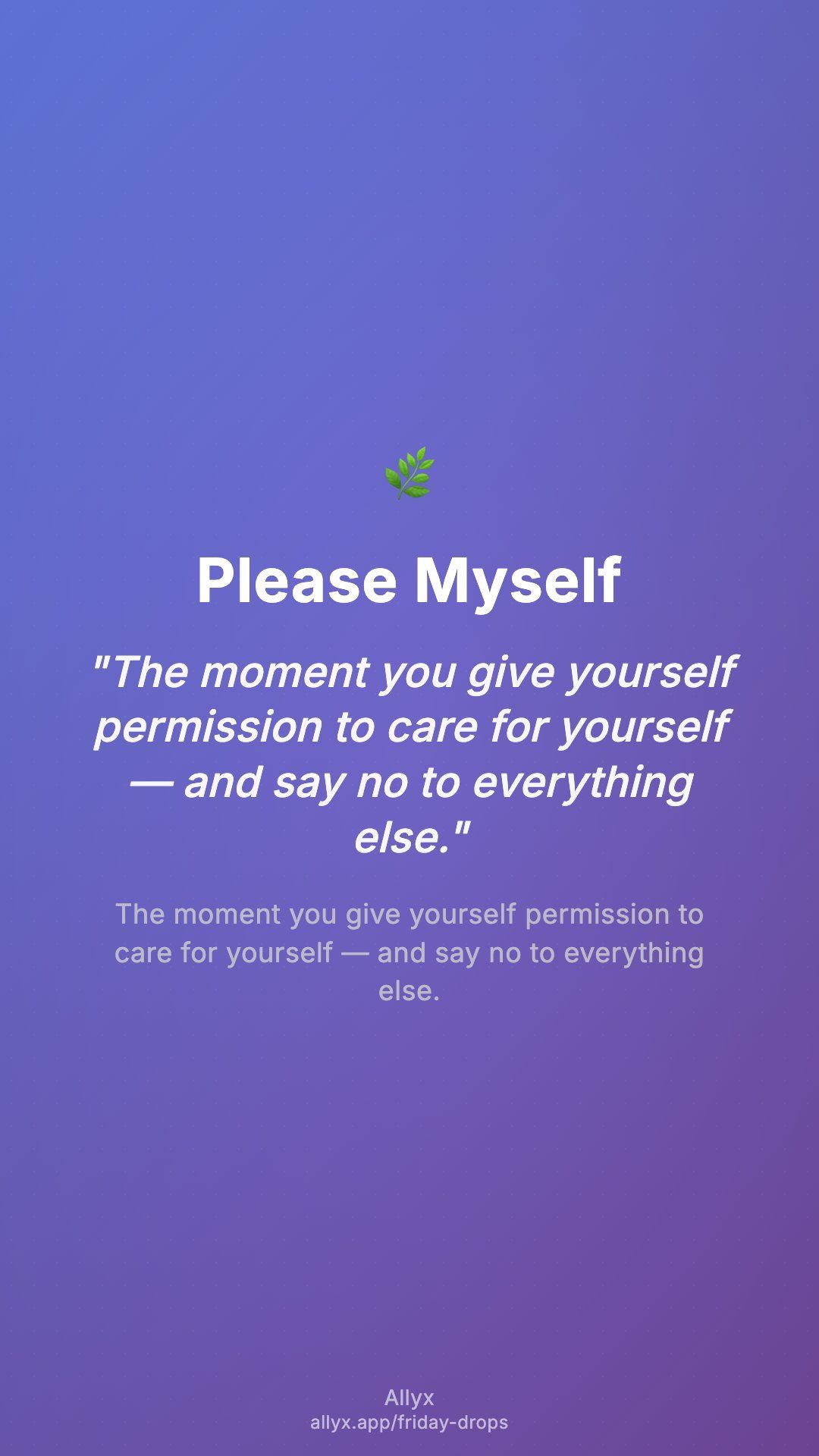 Shareable story card for Please Myself