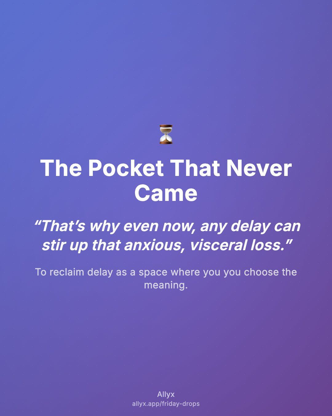 Shareable quote card for The Pocket That Never Came