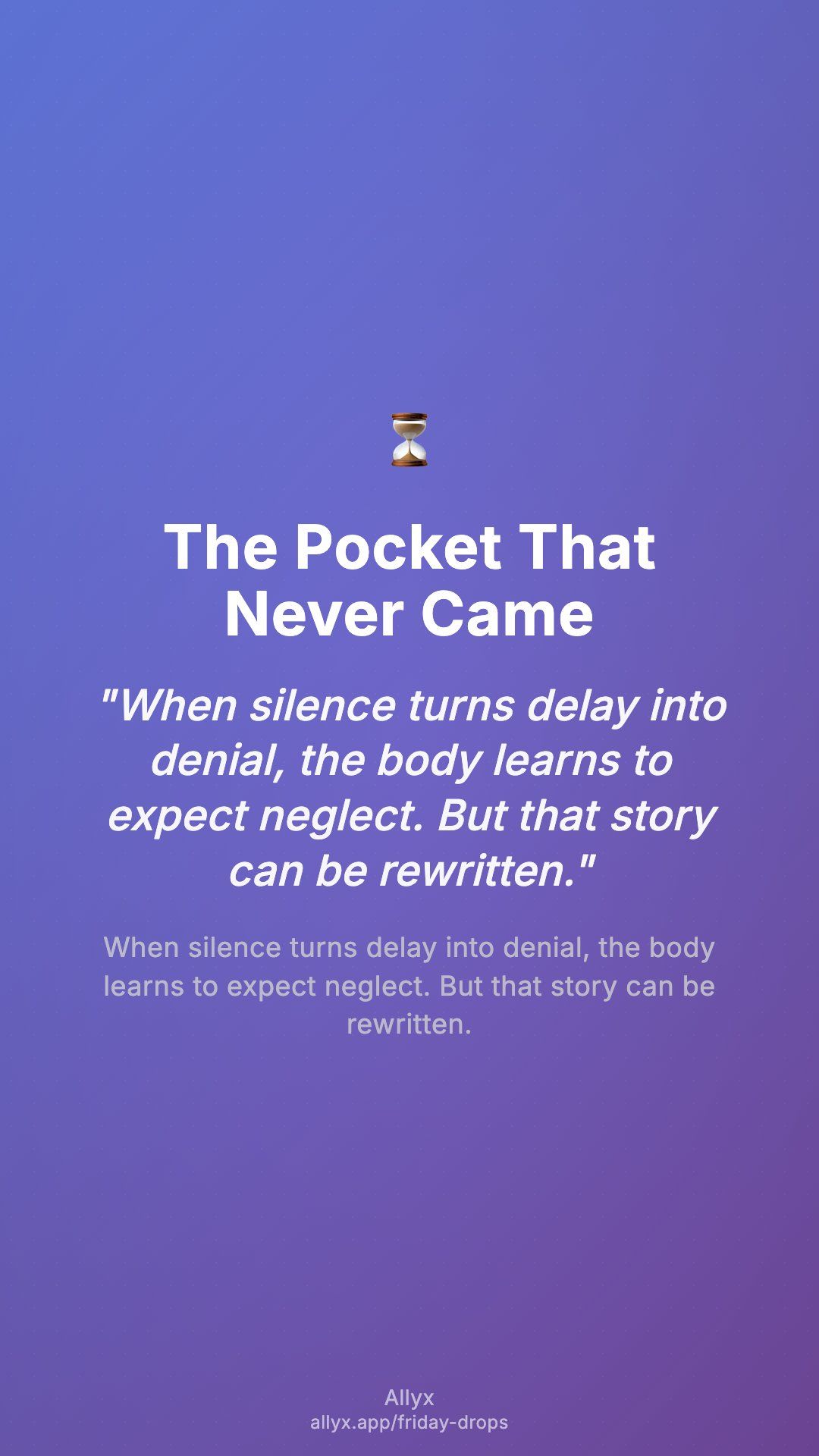 Shareable story card for The Pocket That Never Came