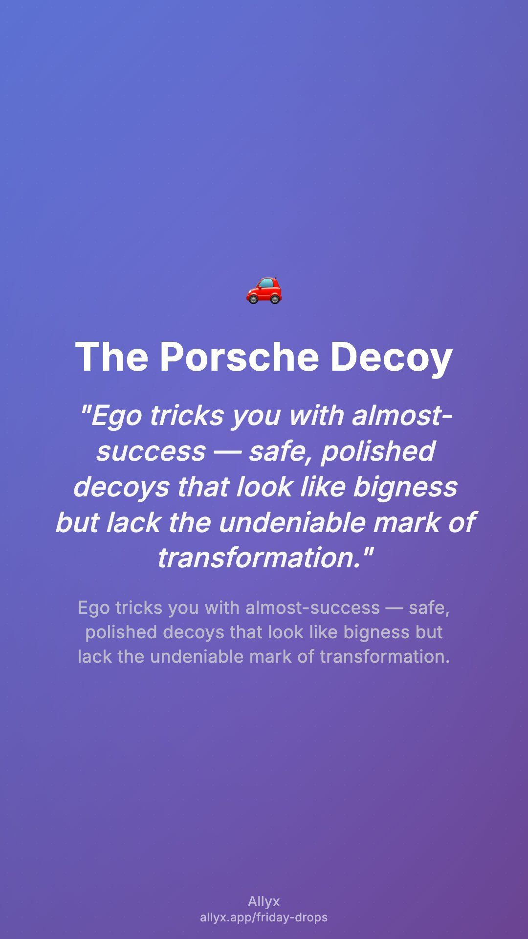 Shareable story card for The Porsche Decoy