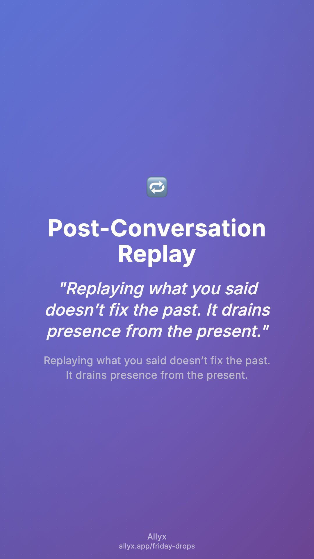 Shareable story card for Post-Conversation Replay