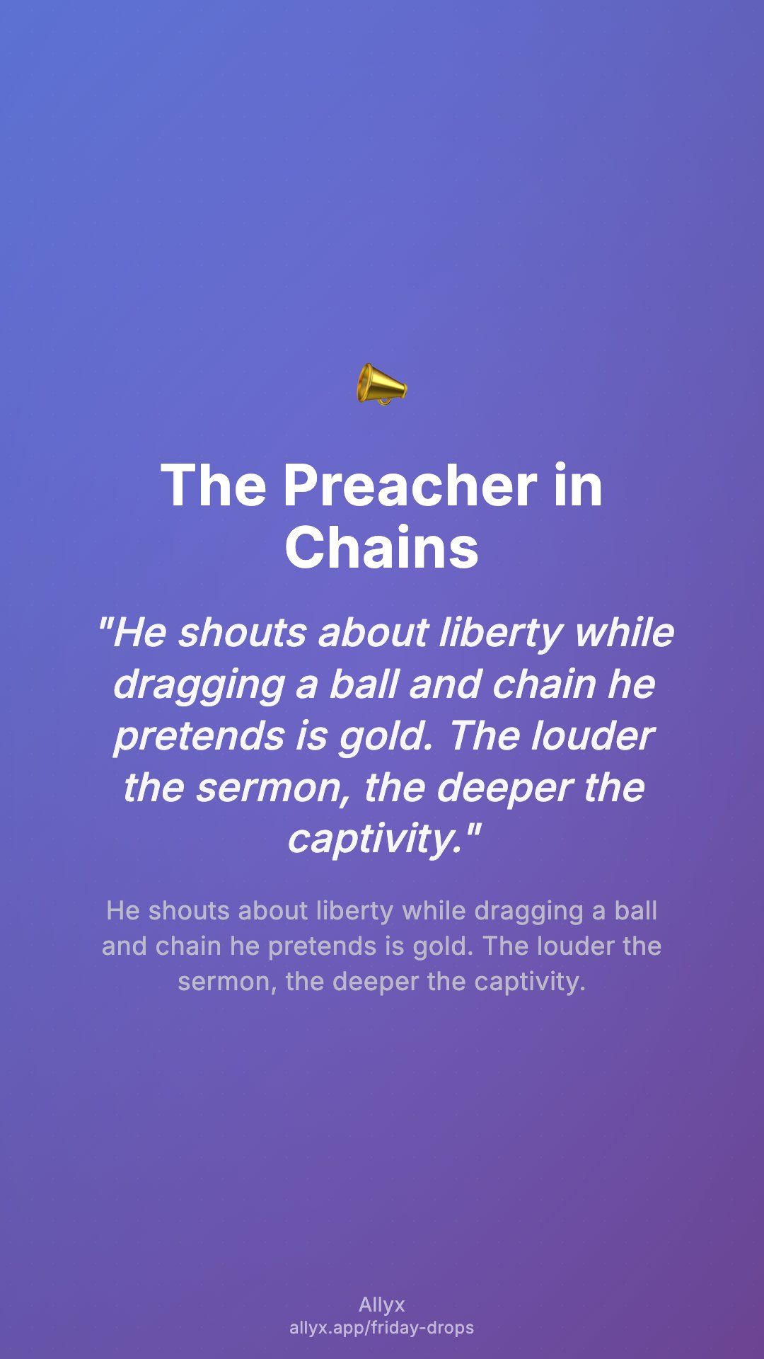 Shareable story card for The Preacher in Chains