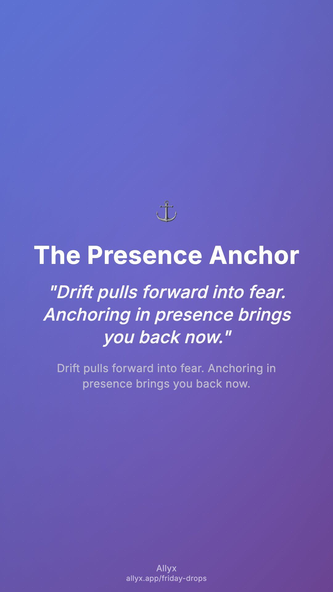Shareable story card for The Presence Anchor