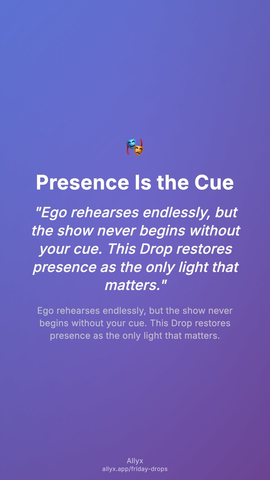 Shareable story card for Presence Is the Cue