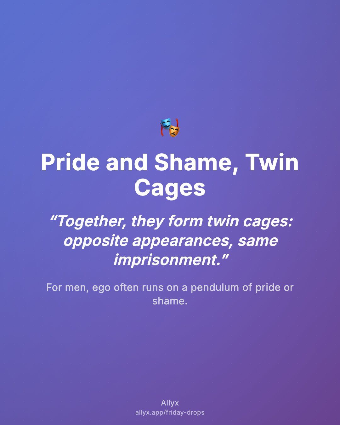 Shareable quote card for Pride and Shame, Twin Cages