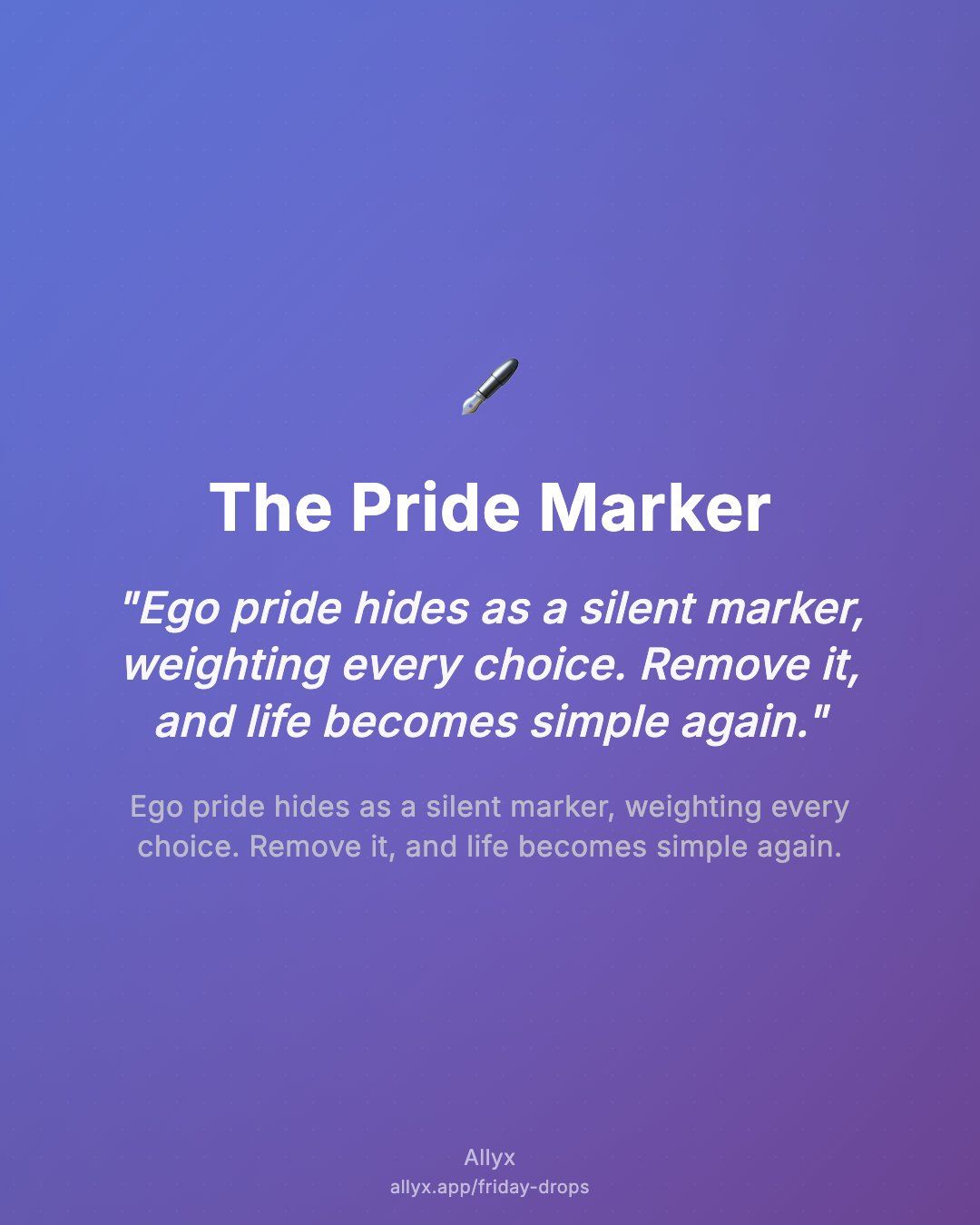 Shareable quote card for The Pride Marker