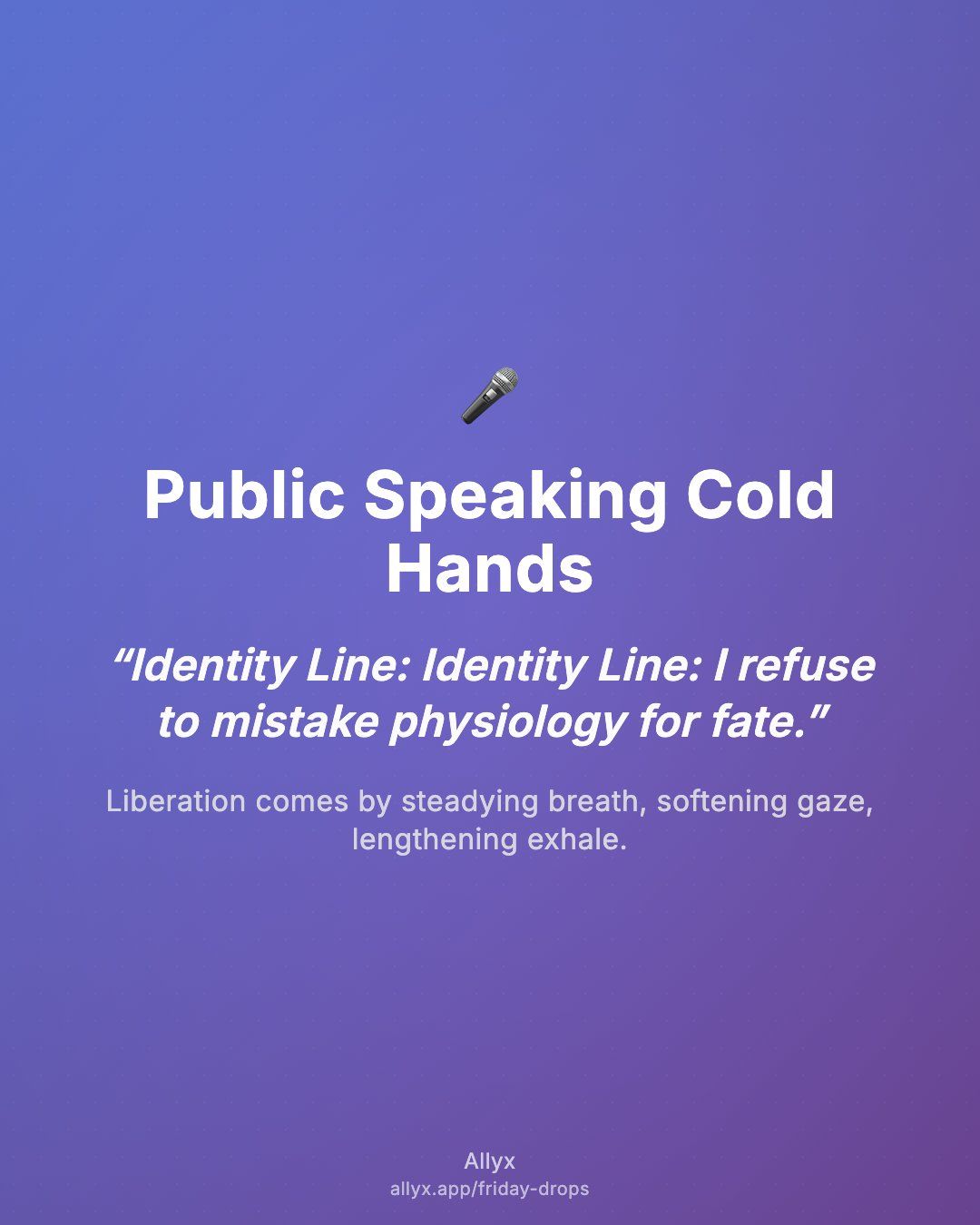 Shareable quote card for Public Speaking Cold Hands