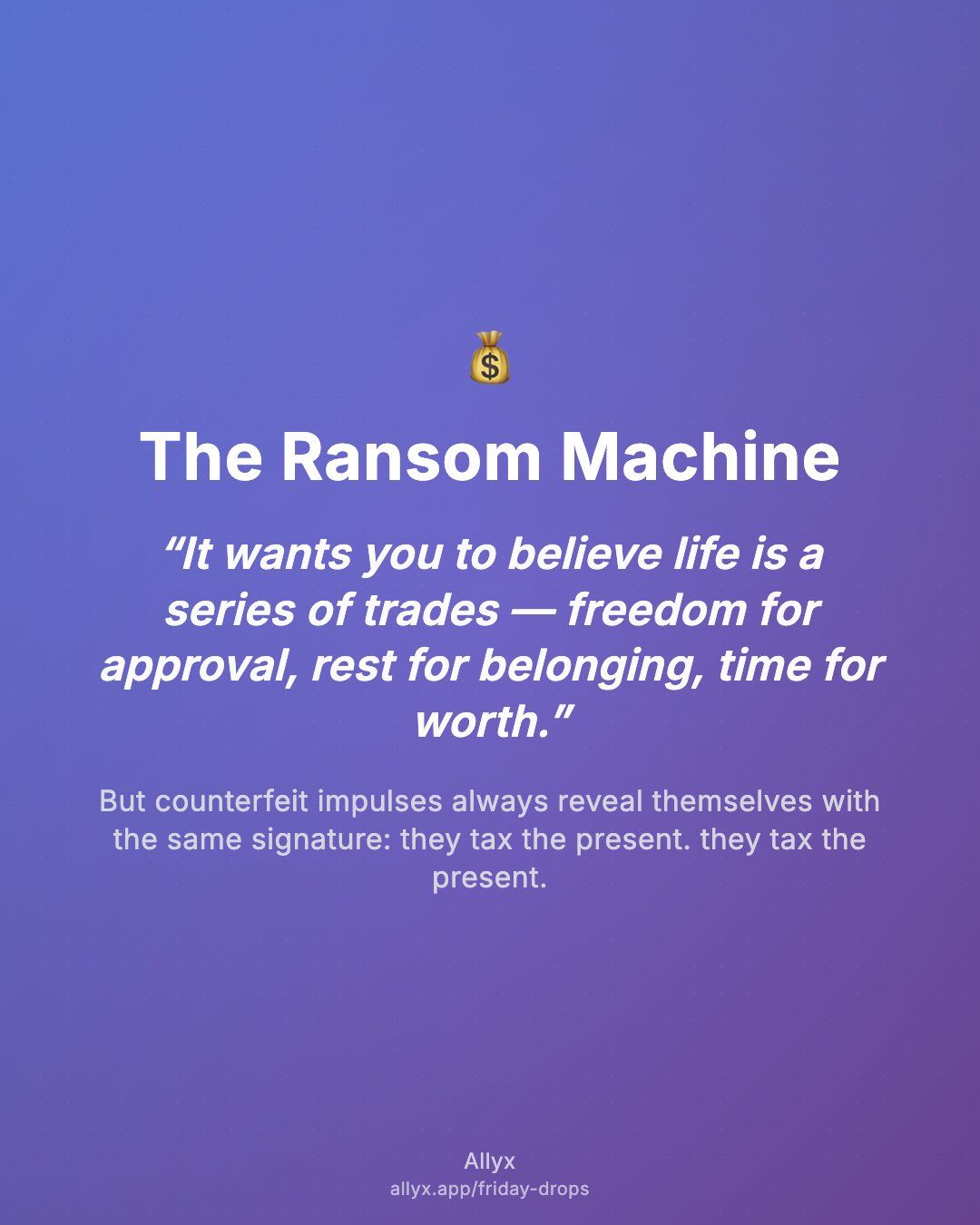 Shareable quote card for The Ransom Machine