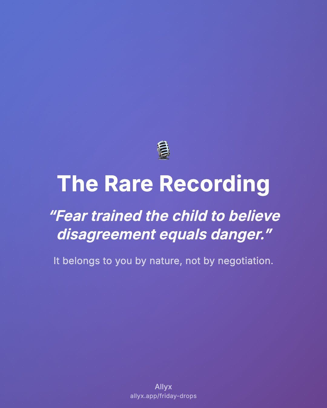 Shareable quote card for The Rare Recording