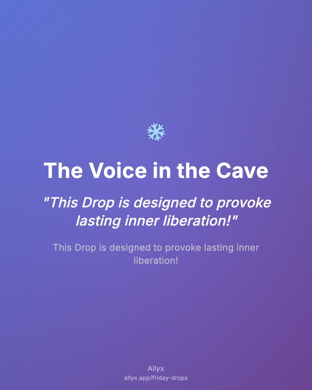 Shareable quote card for The Voice in the Cave