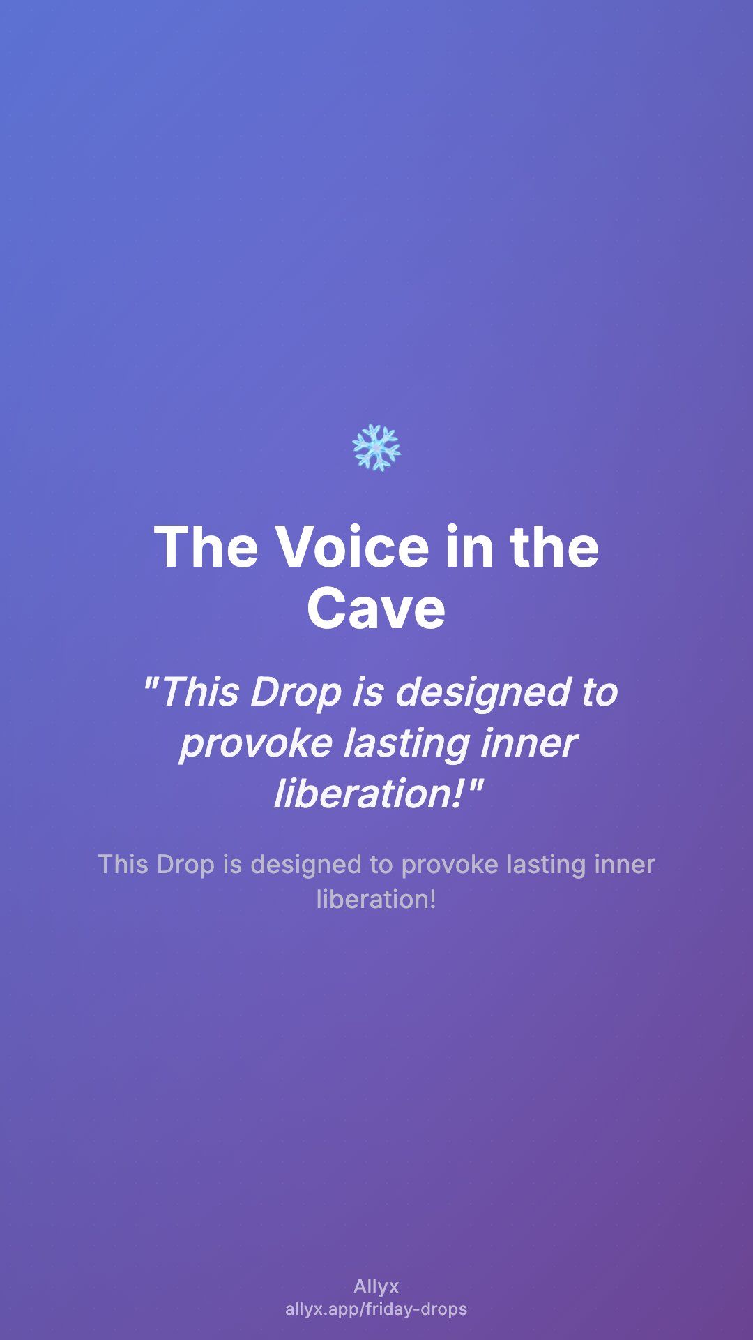 Shareable story card for The Voice in the Cave